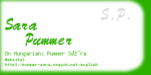 sara pummer business card
